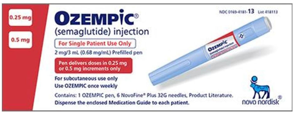 Ozempic Pen 0.25 mg or 0.5 mg Pen 3 ml