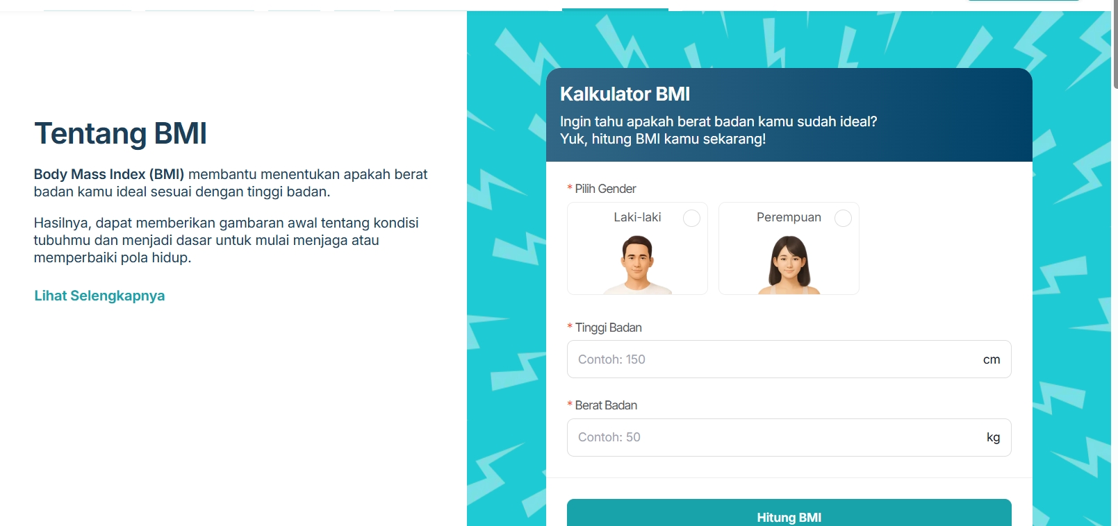 BMI Calculaator dari FitHub